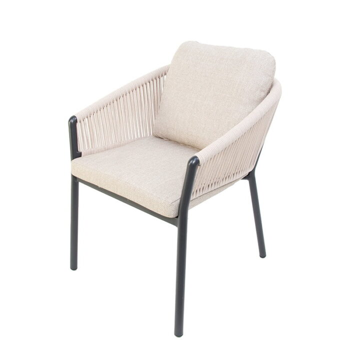 Oosterik home Lakeshore dining stoel midnight grey sunny creme – beige;grijs