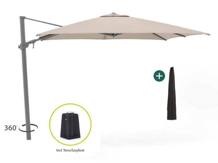 Shadowline Austin zweefparasol 300x300cm Laagste prijsgarantie! – Taupe