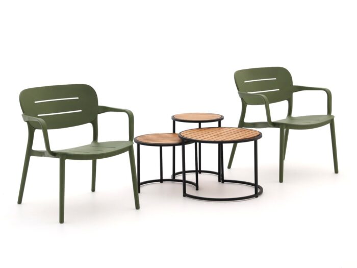 Forza Furniture Forza Pazzia/Mosi lounge balkonset 5-delig Laagste prijsgarantie! – Groen