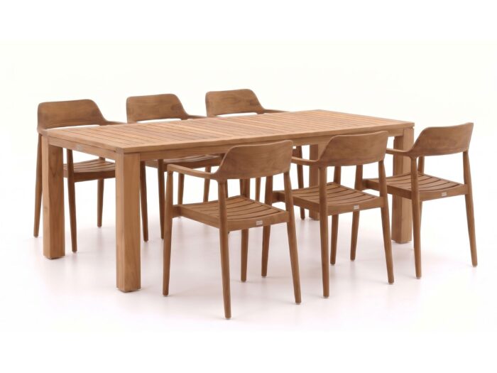 Bellagio tuinmeubelen Balba/Buxton 220cm dining tuinset 7-delig stapelbaar