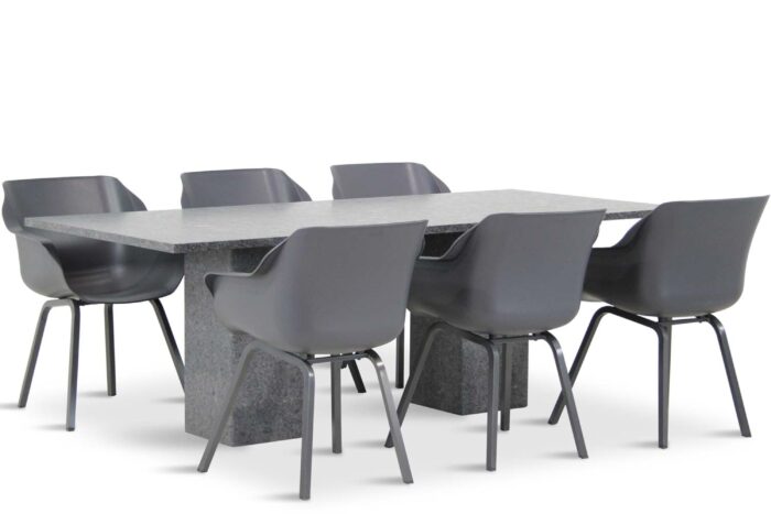 Hartman Sophie element/Graniet 220 cm dining tuinset 7-delig – Grijs-antraciet