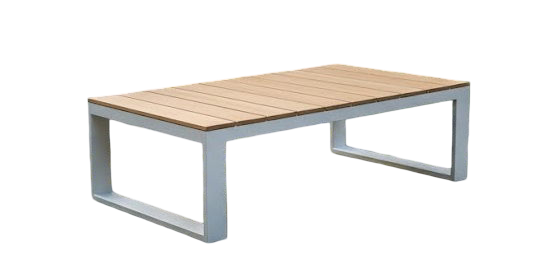 Eurofar Melton lounge table 110x70x37,5 white steel/acacia teak look