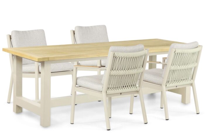 Coco Sevilla/San Francisco 200 cm dining tuinset 5-delig – Taupe-naturel-bruin