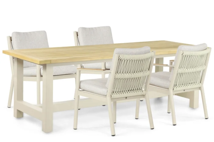 Coco Sevilla/San Francisco 200 cm dining tuinset 5-delig - Taupe-naturel-bruin
