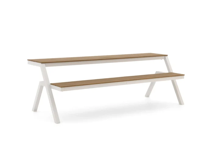 Bellagio tuinmeubelen Fidenza picknicktafel balkon 220x85x75cm - Wit