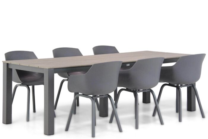 Lifestyle Garden Furniture Salina/Valley 240 cm dining tuinset 7-delig – Grijs-antraciet