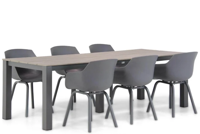 Lifestyle Garden Furniture Salina/Valley 240 cm dining tuinset 7-delig - Grijs-antraciet
