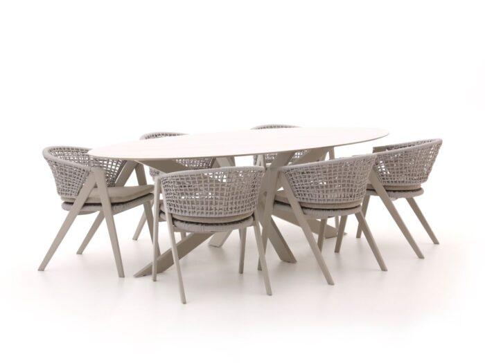 Manifesto Furniture Manifesto Valsecca/Furato ellips 240cm dining tuinset 7-delig Laagste prijsgarantie! – Wit