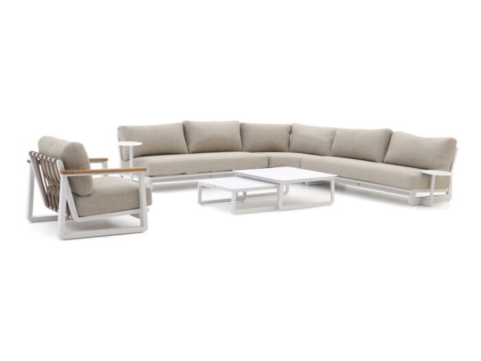 Bellagio tuinmeubelen Bertinoro hoek loungeset 6-delig – Wit