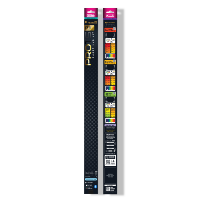 Aquadistri Lumenize pro t5 uvb kit d3 12% uvb 24 watt Arcadia – zwart