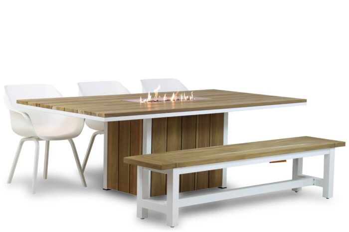 Hartman Sophie element/Los Angeles/Seaside 220 cm dining tuinset 5-delig – Wit