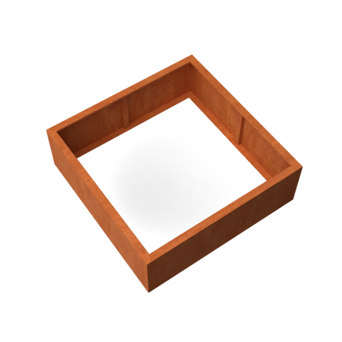 Geroba Artesa Rechthoekige plantenbak cortenstaal L120 x B120 x H40 cm zonder bodem – bruin