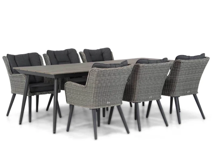 Garden Collections Boston/Matale 240 cm dining tuinset 7-delig - Grijs-antraciet