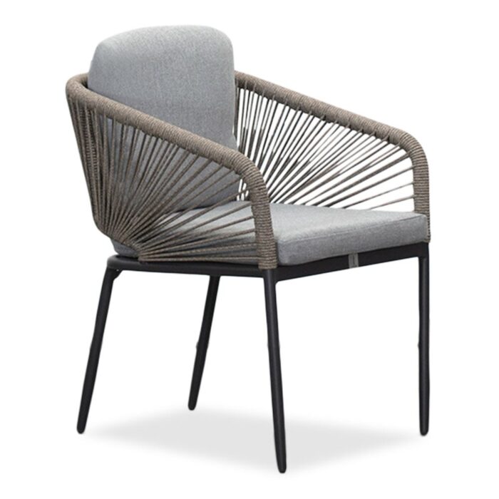 LUX outdoor living Savanna dining tuinstoel | aluminium + touw | antraciet