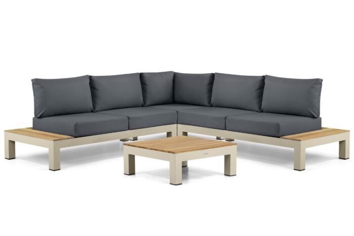 Lifestyle Garden Furniture Vittoria hoek loungeset 4-delig – Taupe-naturel-bruin