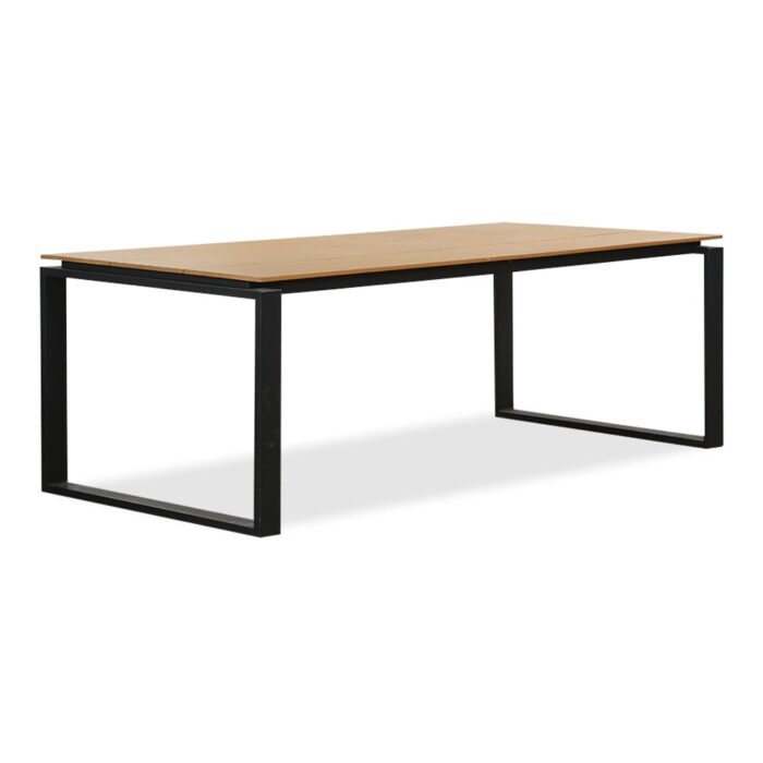LUX outdoor living Helsinki dining tuintafel 6 personen | polywood + aluminium | Natural Wood | 210cm – Taupe – Naturel – Bruin