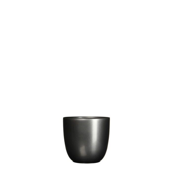 Mica decorations Bloempot Pot rond es/7 tusca 7.5 x 8.5 cm antraciet Mica – zwart