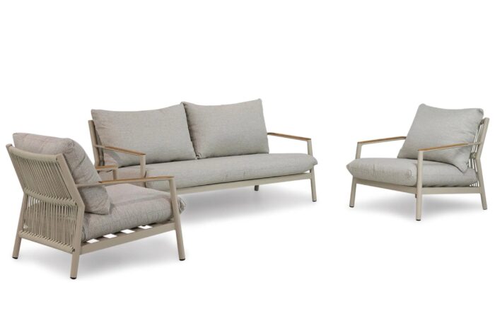 Coco Sevilla stoel-bank loungeset 3-delig – Grijs-antraciet