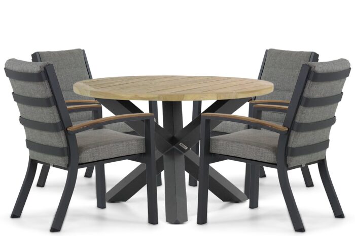 Osmen Midura/Rockville 120 cm dining tuinset 5-delig – Grijs-antraciet