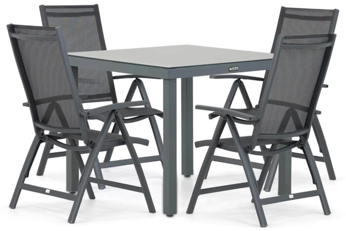 Presto Vasto/Porto 90 cm dining tuinset 5-delig – Grijs-antraciet