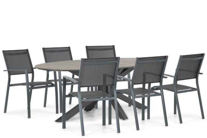 Lifestyle Garden Furniture Sella/Matara 220 cm dining tuinset 7-delig – Grijs-antraciet