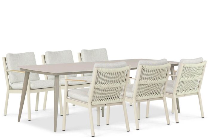 Coco Sevilla/Vienna 240 cm dining tuinset 7-delig – Taupe-naturel-bruin