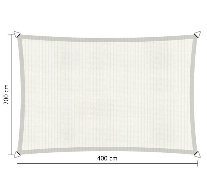 Shadow comfort Rechthoek schaduwdoek 2,00×4,00 m Arctic White – wit