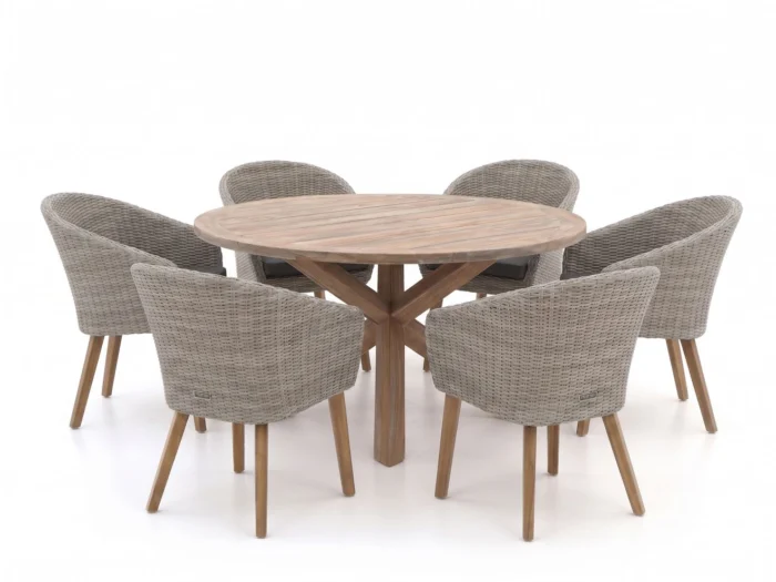 Intenso Furniture Tropea/ROUGH-Y ø150cm dining tuinset 7-delig