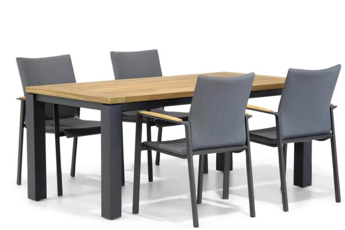 Lifestyle Garden Furniture Brandon/Veneto 180 cm dining tuinset 5-delig – Grijs-antraciet