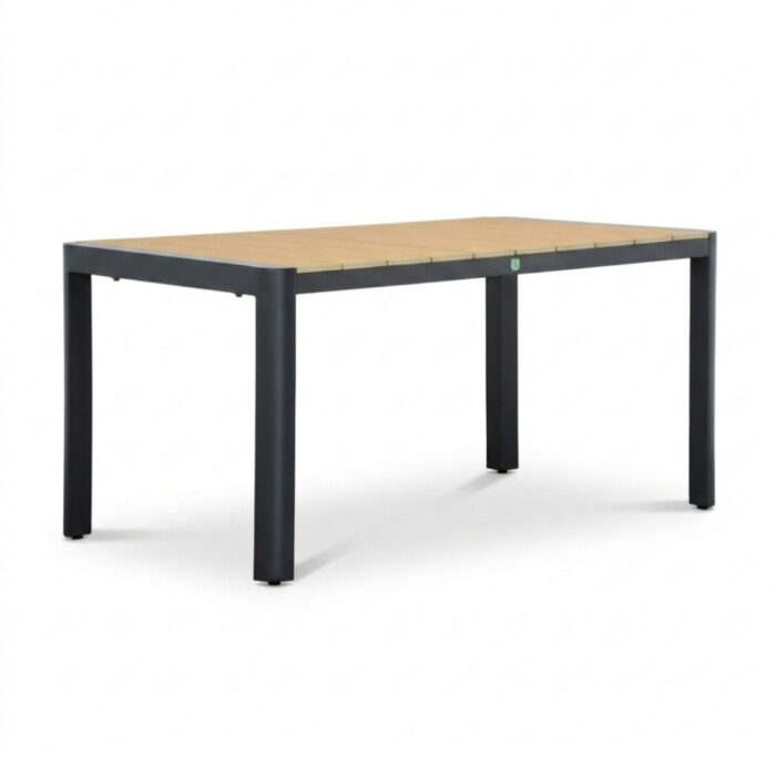 LUX outdoor living Liverpool dining tuintafel 4 personen | polywood + aluminium | Natural Wood | 160cm