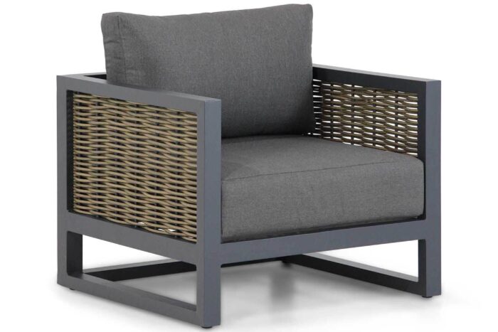 Santika Furniture Salviano lounge tuinstoel – Grijs-antraciet