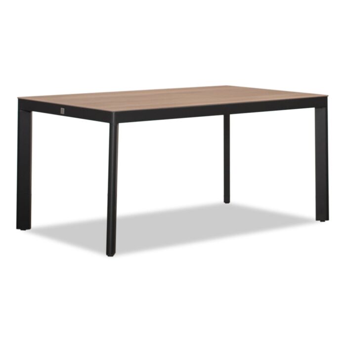 LUX outdoor living Royan dining tuintafel 4 personen | aluminium | Natural Wood | 160cm – Taupe – Naturel – Bruin