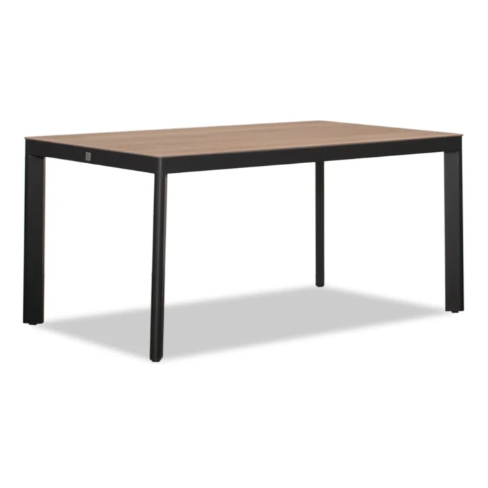 LUX outdoor living Royan dining tuintafel 4 personen | aluminium | Natural Wood | 160cm - Taupe - Naturel - Bruin
