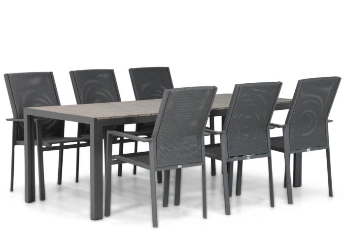 Presto Ricadi/Young 217 cm dining tuinset 7-delig – Grijs-antraciet