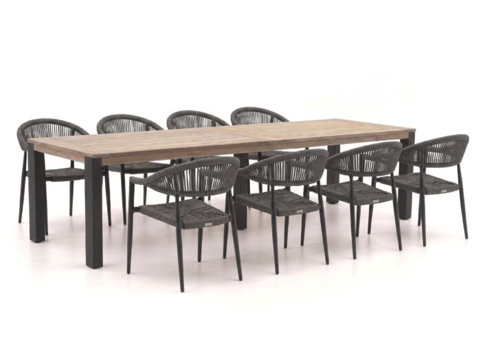 Manifesto Furniture Belpasso/ROUGH-S 300cm dining tuinset 9-delig stapelbaar