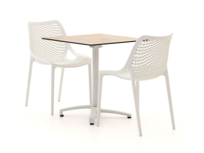Forza Furniture Forza Ripi/Canzo 70cm dining tuinset 3-delig stapelbaar inklapbaar Laagste prijsgarantie! – Bruin