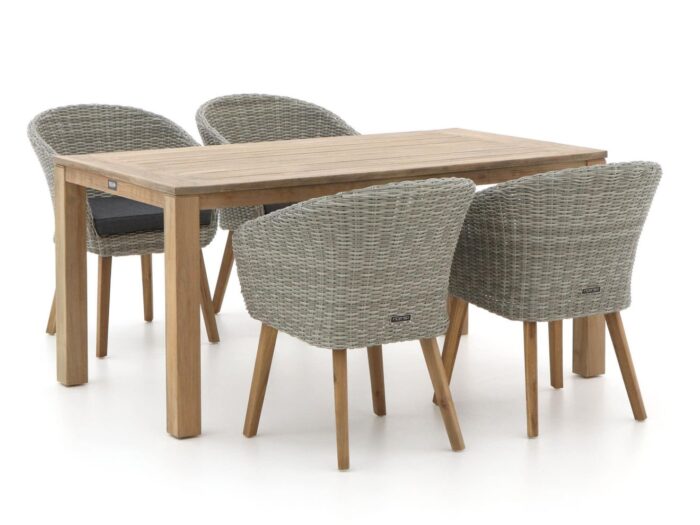 Intenso Furniture Intenso Tropea/ROUGH-S 160cm dining tuinset 5-delig Laagste prijsgarantie! – Bruin