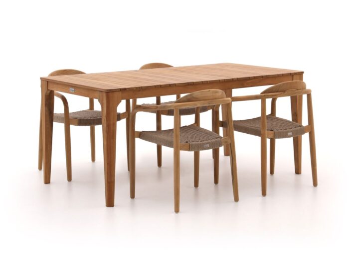 Bellagio tuinmeubelen Berbaro/Bruca 170cm dining tuinset 5-delig stapelbaar – Bruin