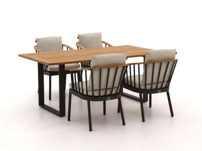 Apple Bee Condor 190cm dining tuinset 5-delig Laagste prijsgarantie! – Zwart