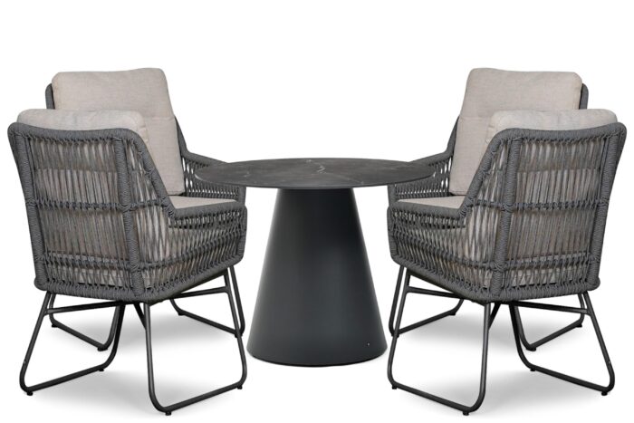 Lifestyle Garden Furniture Vicente/Serino 100 cm dining tuinset 5-delig – Grijs-antraciet
