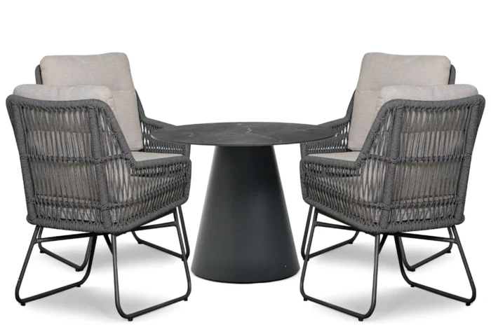 Lifestyle Garden Furniture Vicente/Serino 100 cm dining tuinset 5-delig - Grijs-antraciet