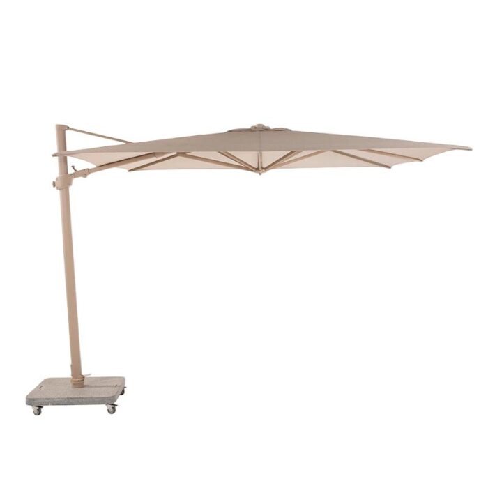4so Siesta Premium Zweefparasol 300×300 Sand/Latte Frame