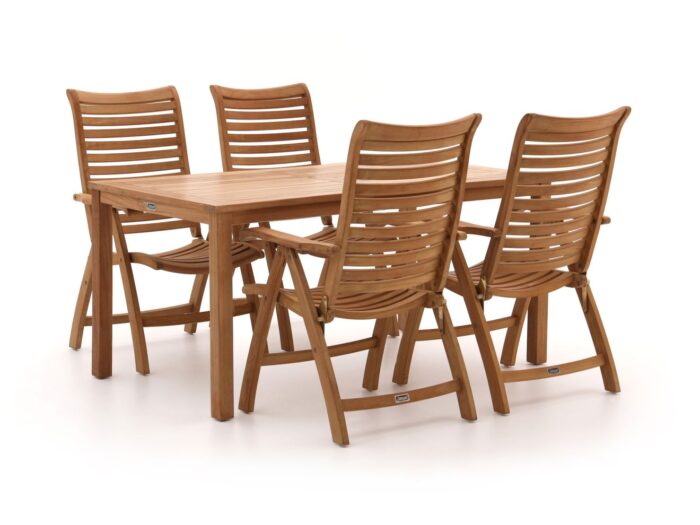 Sunyard Furniture Sunyard Corby/Liverpool 160cm dining tuinset 5-delig verstelbaar Laagste prijsgarantie! – Bruin