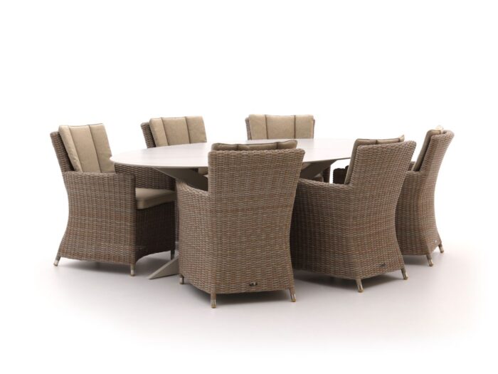 Intenso Furniture Adriano/Furato ellips 240cm dining tuinset 7-delig – Taupe
