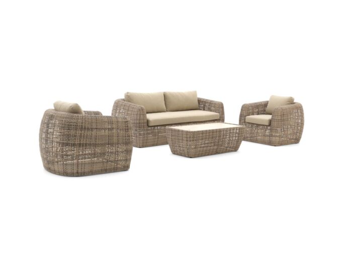Intenso Furniture Intenso Marecchia stoel-bank loungeset 4-delig Laagste prijsgarantie! – Taupe