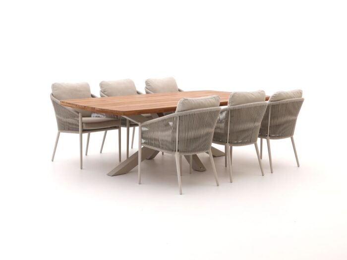 Bellagio tuinmeubelen + 10% kassakorting | Bellagio Mineo/Induno Deens Ovaal 240cm dining tuinset 7-delig – Taupe