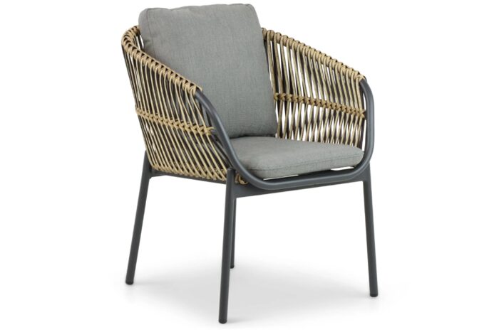 Coco Nathan dining tuinstoel – Taupe-naturel-bruin