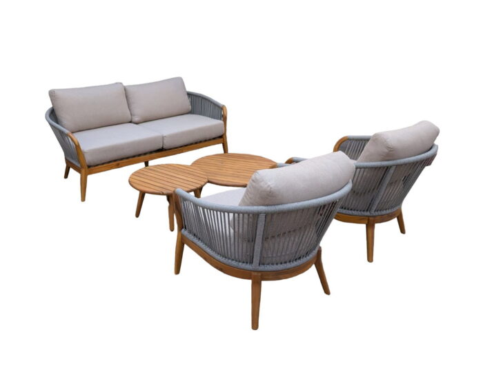 Driesprong collection Kosana loungeset 5-delig – beige;grijs;hout