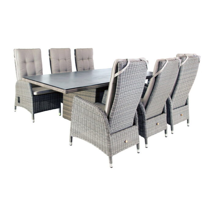 Oosterik home Dining set Santa Cruz Coffee Brown 220 x 100 cm – bruin