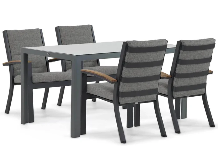 Osmen Midura/Venustas 150 cm dining tuinset 5-delig - Grijs-antraciet